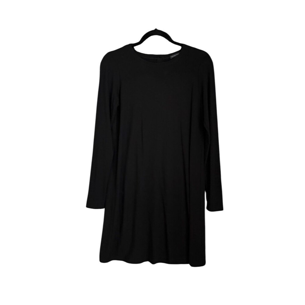 Eileen Fisher Black Long Sleeve Viscose Jersey Stretch Dress Size XS